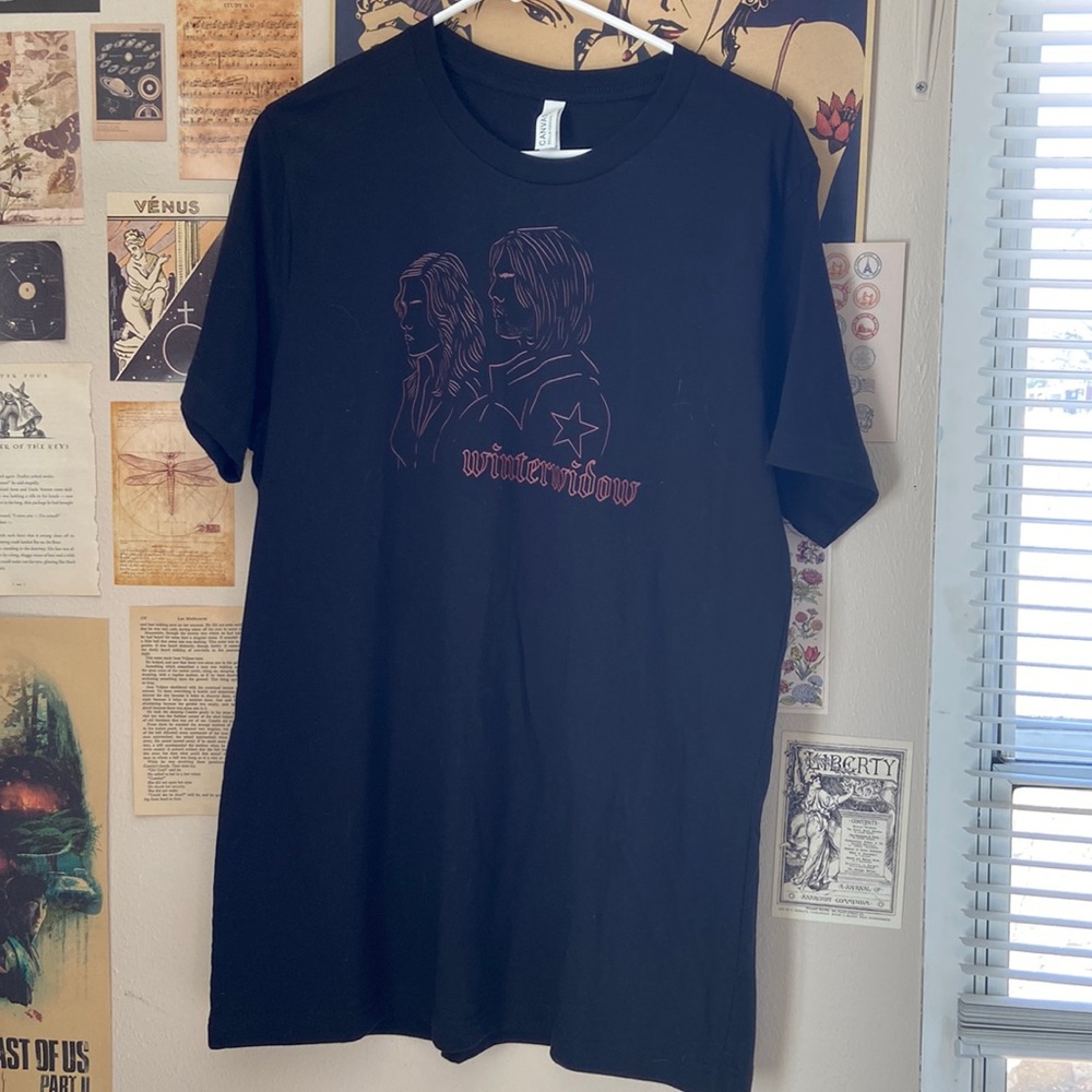 Marvel Winter Widow Bucky Barnes & Natasha Romanoff Graphic Tee Shirt